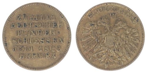 Medaglia germania 1865 - medaglia,