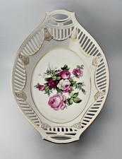 Servizio piatti porcellana reticolato Schumann Germania anni 20 floreale 12"x7,75" come nuovo