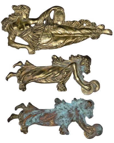 Placche liberty ottone dorato - placche,