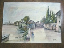 IL TEVERE ALLA MARMORATA pittore CASINI 1987 da Roma sparita di Roesler Franz