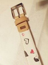 Cintura Cromia Femme pelle bianca con fantasia rosso e nero donna