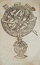 SFERA ARMILLARE_GLOBO TERRESTRE_ZODIACO_ASTROLOGIA_MERIDIANI_ANTICA INCISIONE