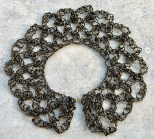 COLLANA/COLLETTO PERLINE MARRONE DORATO VINTAGE ORIGINALE 1970ca