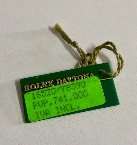 Rolex green tag - tag, hangtag
