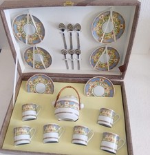 Servizio Caffè PRESCOT by CERART VINTAGE 15 pz | Porcellana Bambù in Valigetta