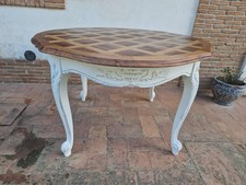 SPETTACOLARE TAVOLO PROVENZALE, ROTONDO, IN NOCE, RESTAURATO SHABBY