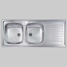 Lavello inox 2 vasche incasso