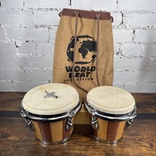 Bongo Drums by World Beat con borsa 6” e 7” chiave accordatura a percussione latina e borsa
