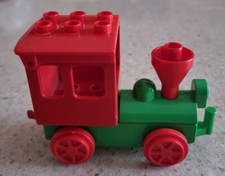 LEGO DUPLO VINTAGE USATO - LOCOMOTIVA TRENO ROSSO E VERDE