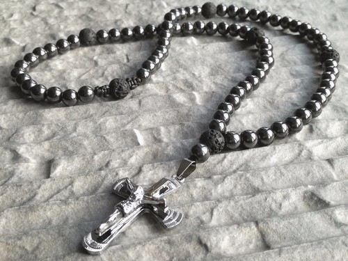 Collana croce gesù - gesù, pietra