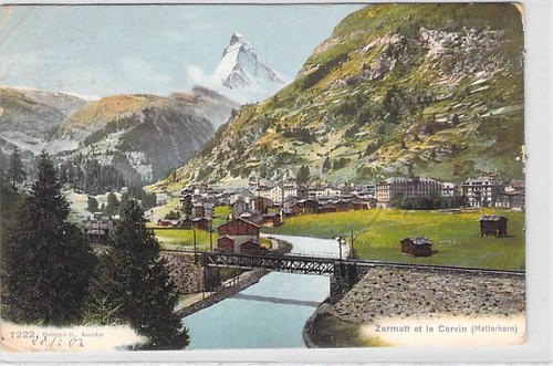 Cartolina zermatt con cervino - zermatt,