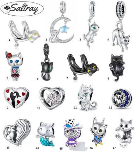 Charm gatto 100 argento - charm,