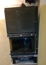 Camino a legna con motore vetro sali e scendi