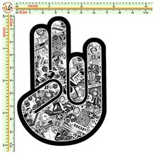 THE SHOCKER adesivo mano sticker bomb black white auto moto tuning helmet 1 pz.