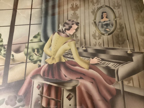 Pianista signora dipinto