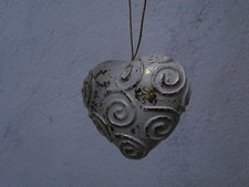 Palla di Natale albero addobbo festone decorazione CUORE 7 X 6.5 cm dipinta