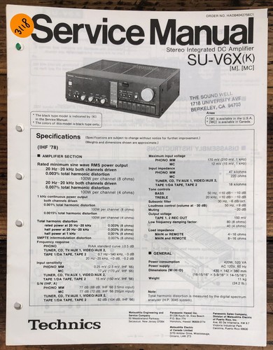 Technics v6x amplificatore - technics, su-v6x