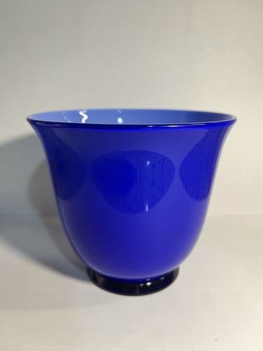 Vaso venini vetro opalino blu - venini,