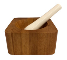 MORTAIO LEGNO BAMBU CON