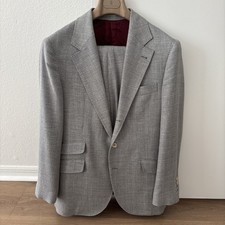 Tuta Brunello Cucinelli taglia 48 grigio lana chevron seta lino FW 2024