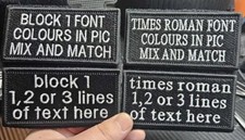 5x10 cm Personalised embroidery Name tag TEXT custom patch sew on  hook and loop