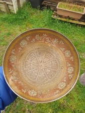 Portafrutta Centrotavola Vintage I  Ottone Inciso E Dipinto A Mano 