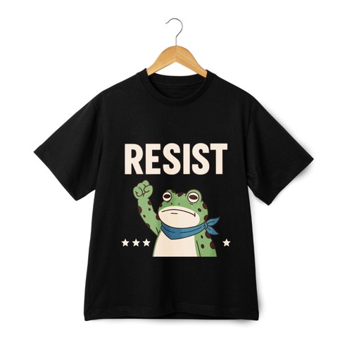 Shirt resist slogan cartoon - t-shirt,