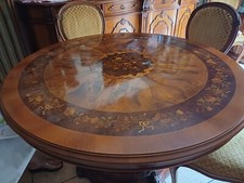 mobili antichi salone credenza tavolo 6 sedie specchiera oro zecchino 