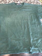 T-shirt vintage punto singolo scollo a V XL forniture etichetta abbigliamento uomo verde