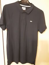 Maglietta Polo di Tommy Hilfiger in cotone blu navy con scollo a righe Custom