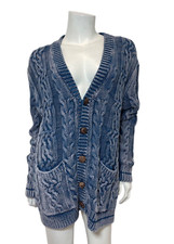 Cardigan GOLDEN GOOSE collezione Journey in blu stonewash taglia XXS (uomo)