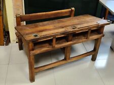 Vecchio banco da scuola interamente in legno primi 900