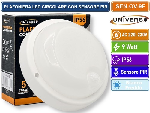 Plafoniera led dome - 9w,