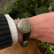 Rarissimo orologio svizzero Art Decò Wyler-Vetta anni 40 quadrante nero/peltro