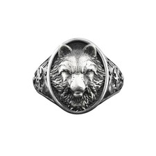 Anello in argento da uomo lupo