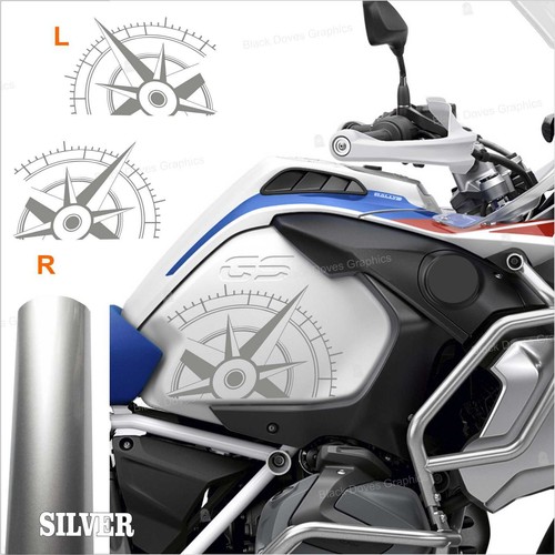 Adesivi argento compass rosa - adesivi,