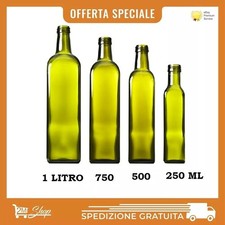 BOTTIGLIE VERDI MARASCA VETRO PER OLIO CON TAPPO DIVERSE MISURE DA 250 ML A 1 LT