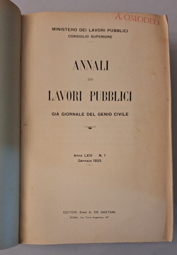 Annali dei lavori - annali,
