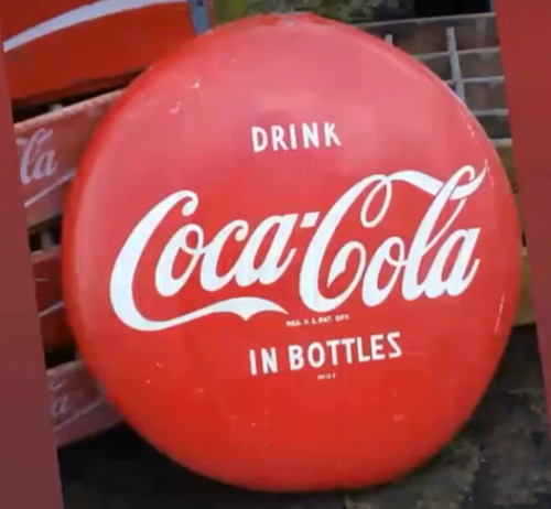 Coca cola button sign inch - coca,