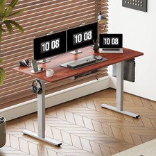 Scrivania da appoggio regolabile con gestione cavi incorporati e gancio, struttura grigia