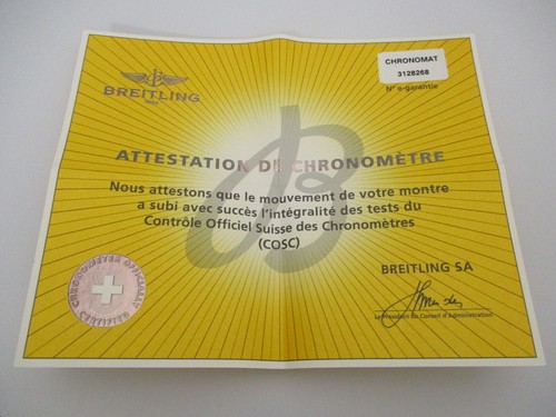 Certificato originale