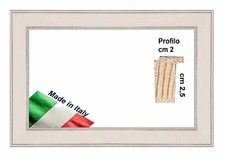 Cornice Bianca in legno effetto invecchiato per foto,stampe,quadri. Spess.  cm 2