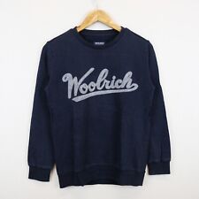 Felpa Woolrich Taglia 12 ANNI Uomo Logo Comodo Cotone Pratico Maniche Lunghe Blu