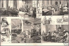 STAMPA 1894 LA MANIFATTURA TABACCHI SIGARI TABACCO SIGARETTE INCISIONE PAOLOCCI