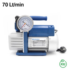 Pompa vuoto monostadio 70 Lt/min per impianti gas R32 R1234YF - vacuometro ed el