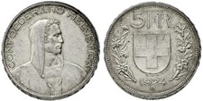 Svizzera - 5 franchi 1924