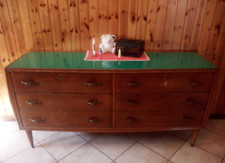 Cassettiera anni 60/70 modernariato in legno massello, con vetro