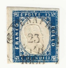 1863 Regno d'Italia - Frammento 15 c. tipo Sardegna con annullo di Venafro