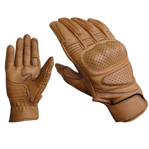 Guanti moto tour pelle - pelle, marrone