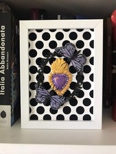 Quadro cuore sacro bianco nero